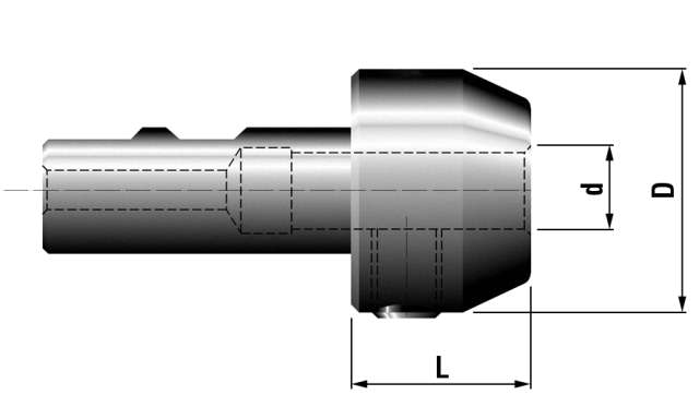 32x16mm redukční pouzdro, upínání fréz s válcovou stopkou a ploškou